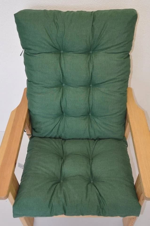 Rattani Hochlehnerauflage Polster Kissen Dunkelgrün 125x55 cm