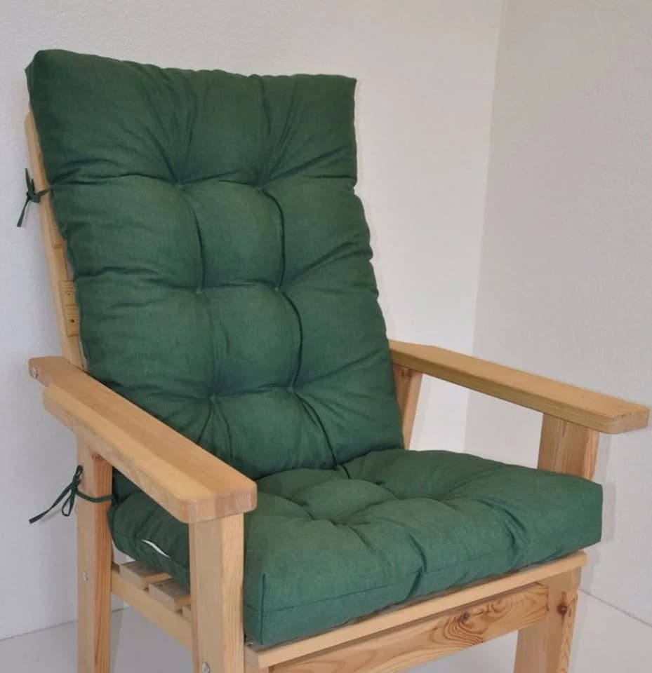 Rattani Hochlehnerauflage Polster Kissen Dunkelgrün 125x55 cm - Bild 2