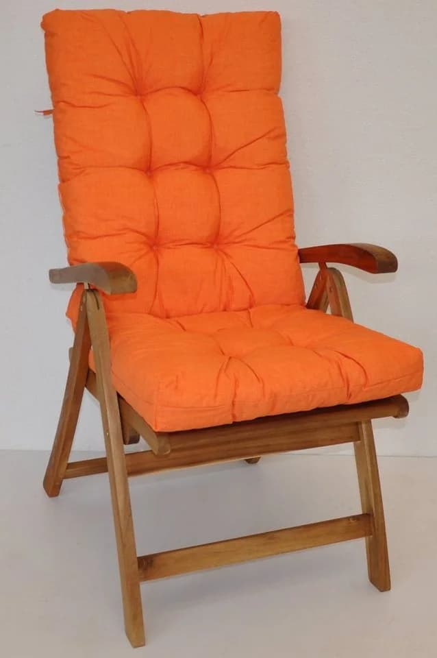 Rattani Hochlehnerauflage Polster für Gartenstuhl Hochlehner Auflage Sylva Gr 120 x 50 cm orange
