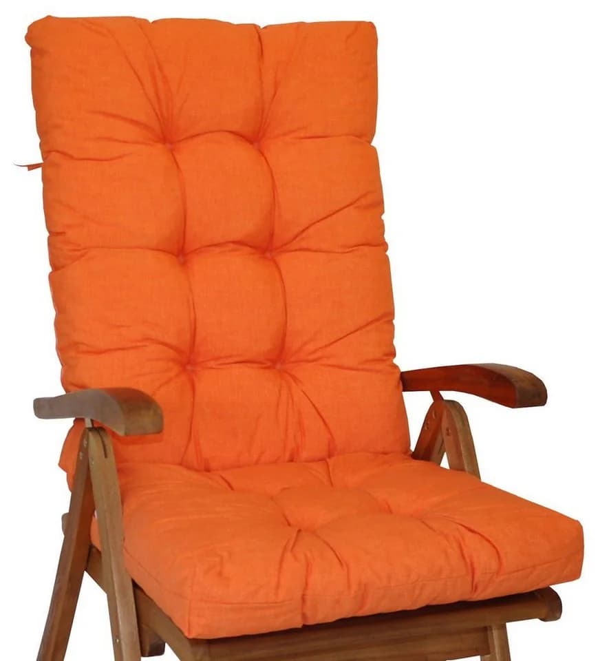 Rattani Hochlehnerauflage Polster für Gartenstuhl Hochlehner Auflage Sylva Gr 120 x 50 cm orange - Bild 2