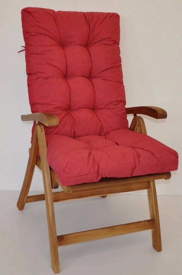 Rattani Hochlehnerauflage Polster Rot 120x50 cm Gartenstuhl