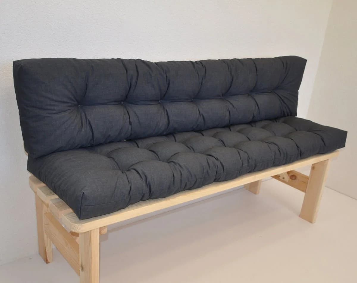 Rattani Bankauflage Kissen 150 cm Anthrazit - Bild 2