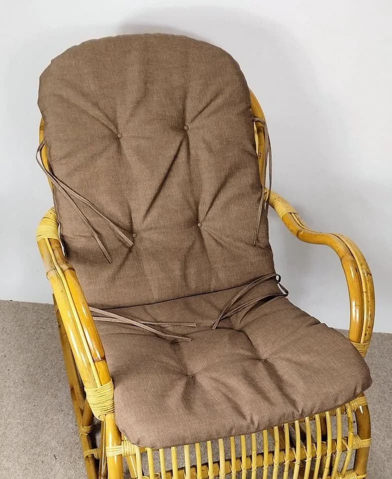 Rattani Sesselauflage Polster für Rattan Schaukelstuhl, dunkelbraun