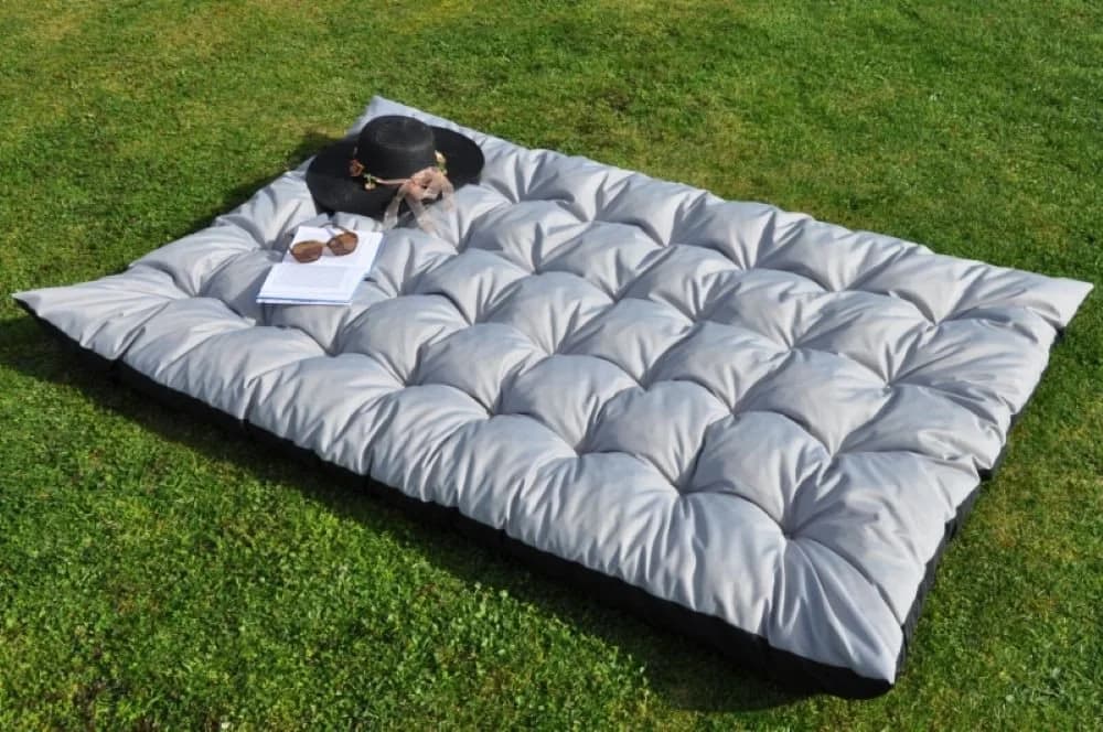 Rattani Gartenkissen Maxi Grau 180x115 cm wasserabweisend