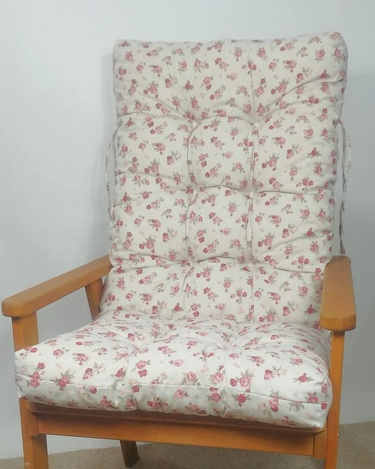 Rattani Hochlehnerauflage Rose Mirha Leinen Gartenstuhl Polster - Bild 2