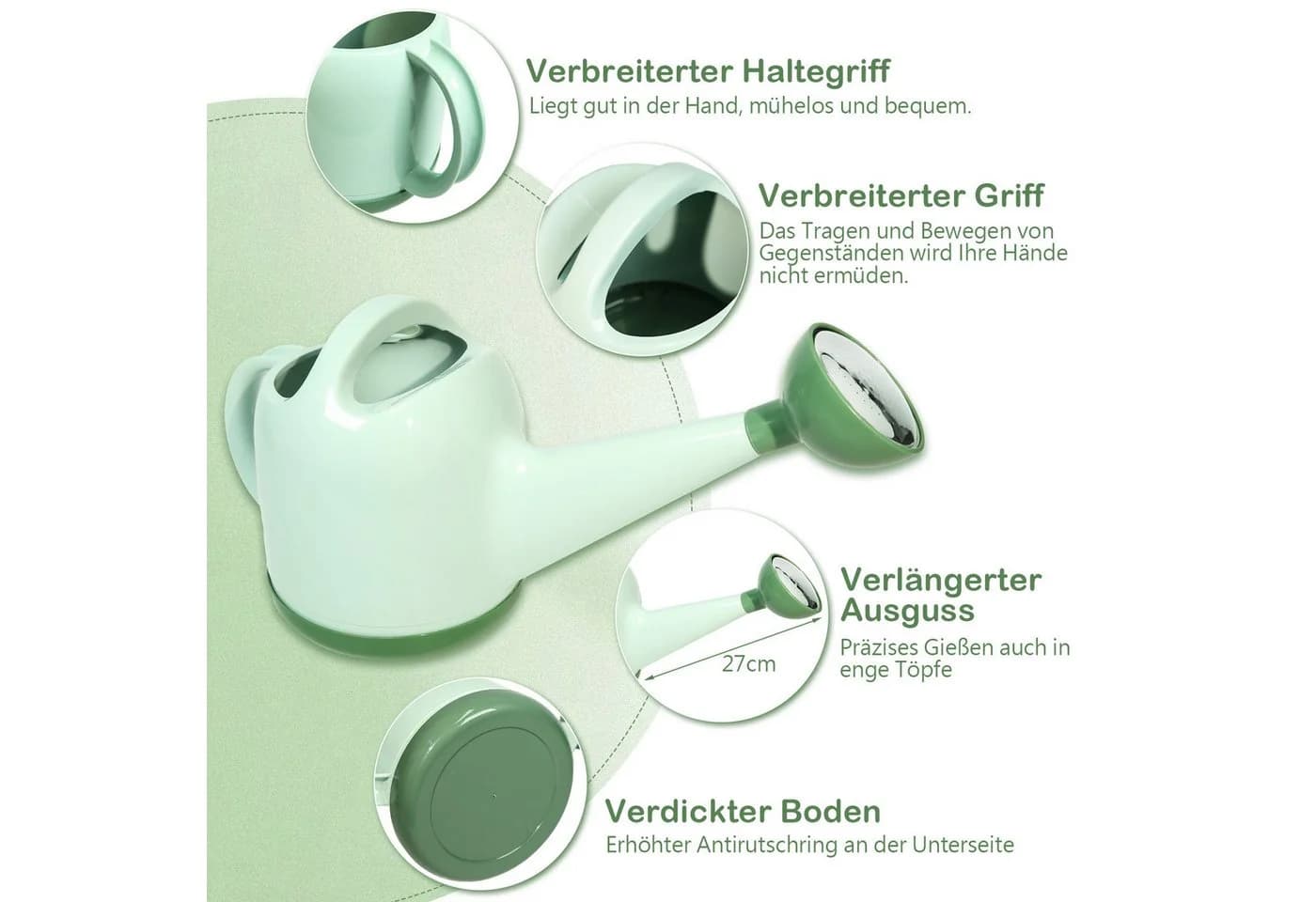 M&W DAS DESIGN Gießkanne Dunkelgrün Kunststoff - Bild 4