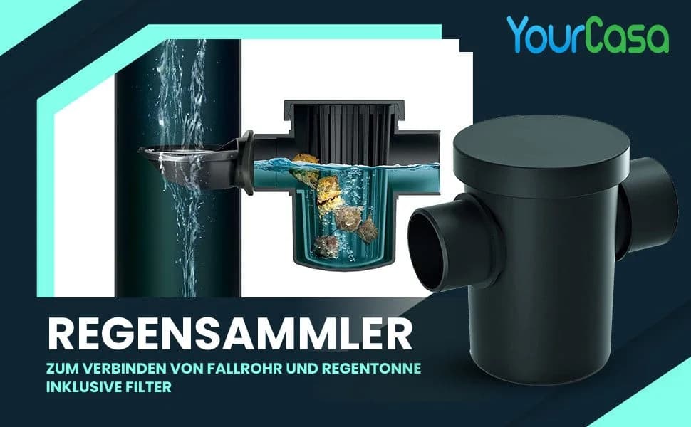 YourCasa Regentonnenfüllautomat 9-teilig Schwarz - Bild 2