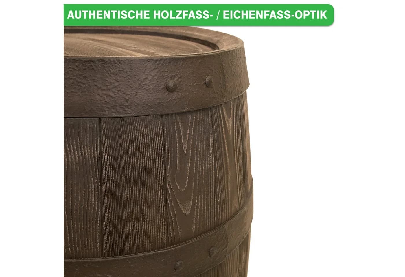 YourCasa Regentonne 250 Liter Holzoptik Metallgewinde - Bild 5