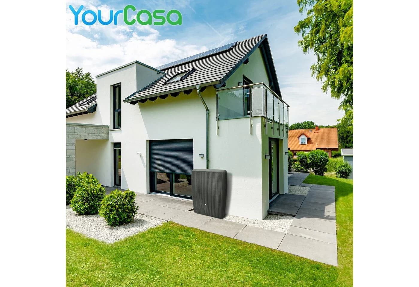 YourCasa Regentonne 200 Liter DualStyle Rot Metallgewinde - Bild 4