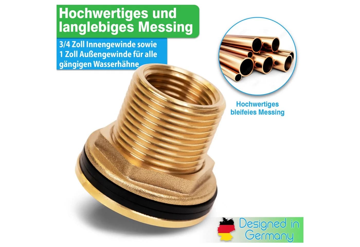 YourCasa Universal Regentonnendurchführung aus Messing - Bild 4