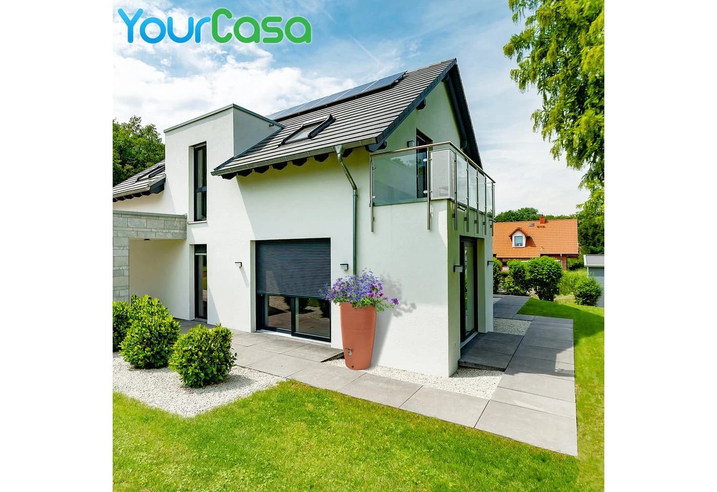 YourCasa Regentonne 240 Liter Messing Wasserhahn & Deckel Regenfass - Bild 3