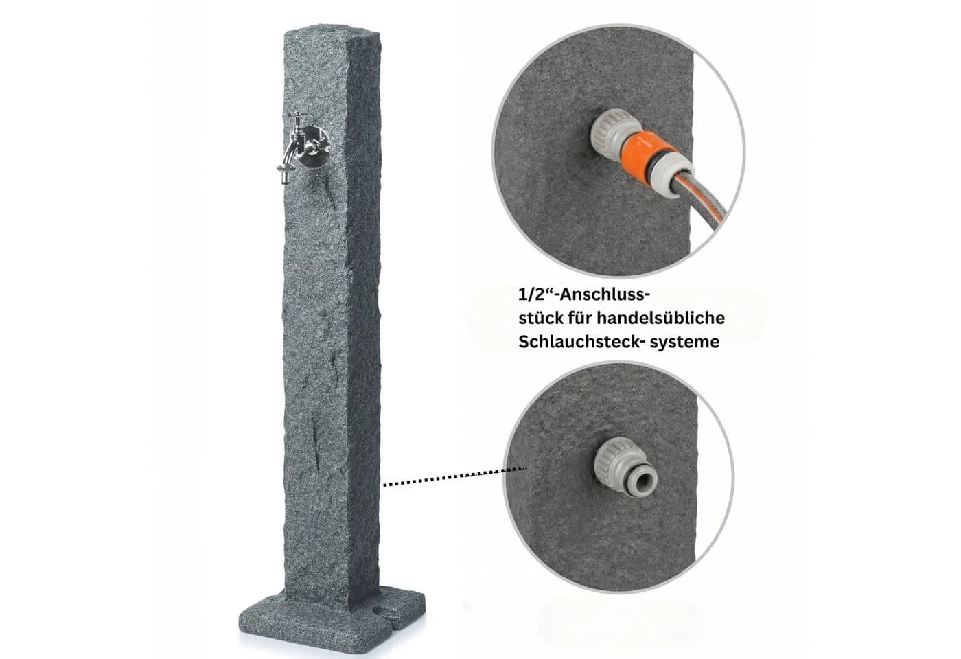 YourCasa Gartenbrunnen Wassersäule Stein-Optik Anthrazit - Bild 5
