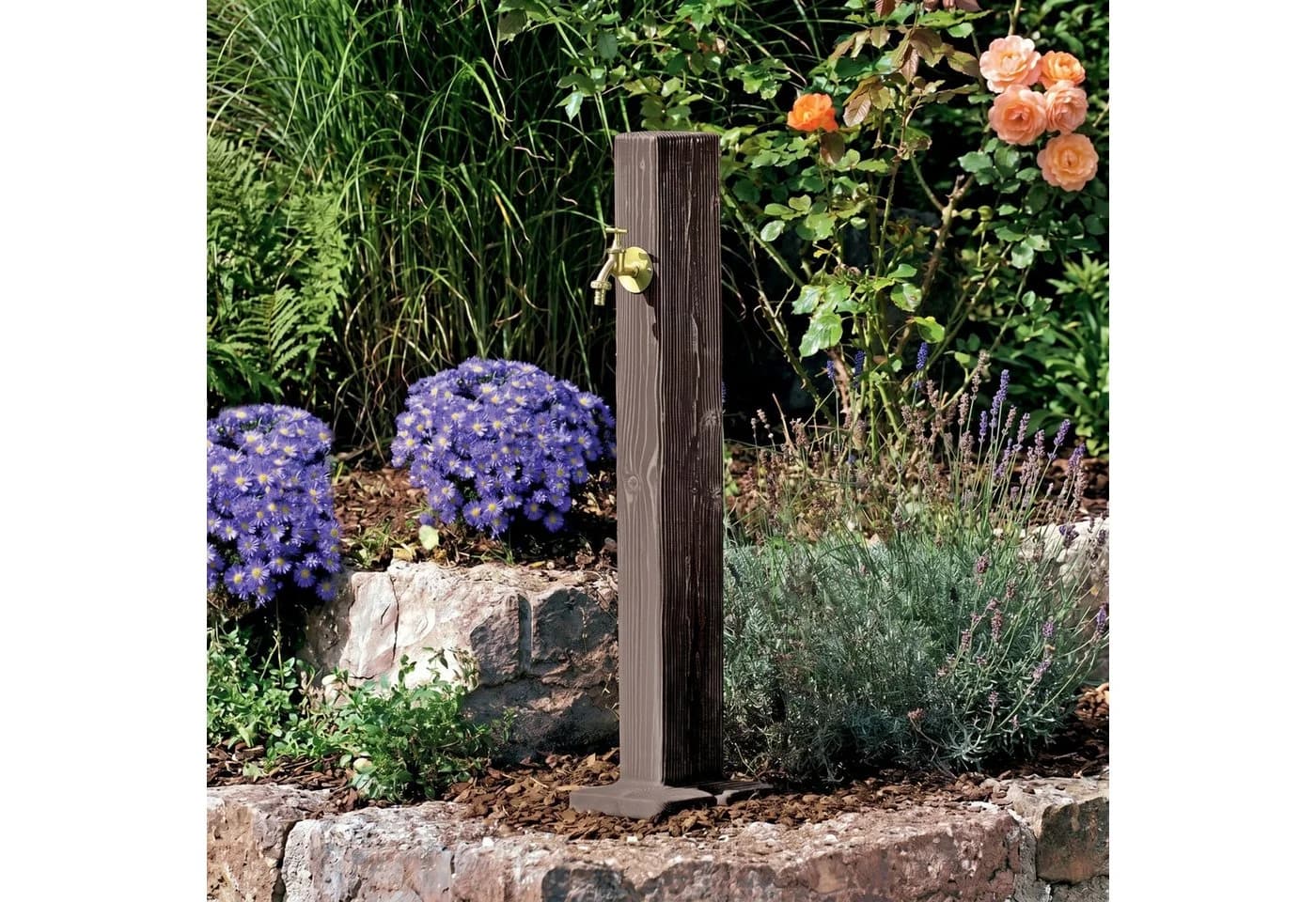 YourCasa Gartenbrunnen Forest Wassersäule Holzoptik Braun - Bild 3