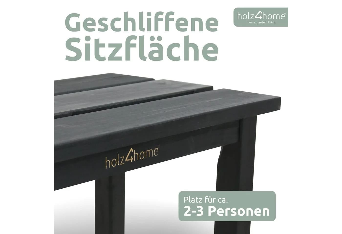 holz4home® Gartenbank aus Massivholz Ohne Lehne - Bild 4