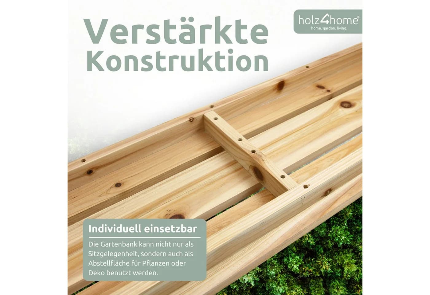 holz4home® Gartenbank Kleine Sitzbank aus Holz Ohne Lehne - Bild 5