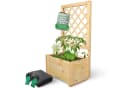 holz4home® Blumenkasten mit Rankgitter aus Kiefernholz inkl. Handschuhe Bild 2