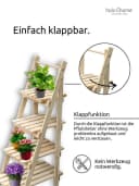 holz4home® Pflanzentreppe mit 4 Ablagen aus Tannenholz, Klappbar Bild 5