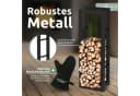 holz4home® Kaminholzregal Metall Schwarz mit Handschuh Bild 1