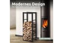 holz4home® Kaminholzregal Metall Schwarz mit Handschuh Bild 4