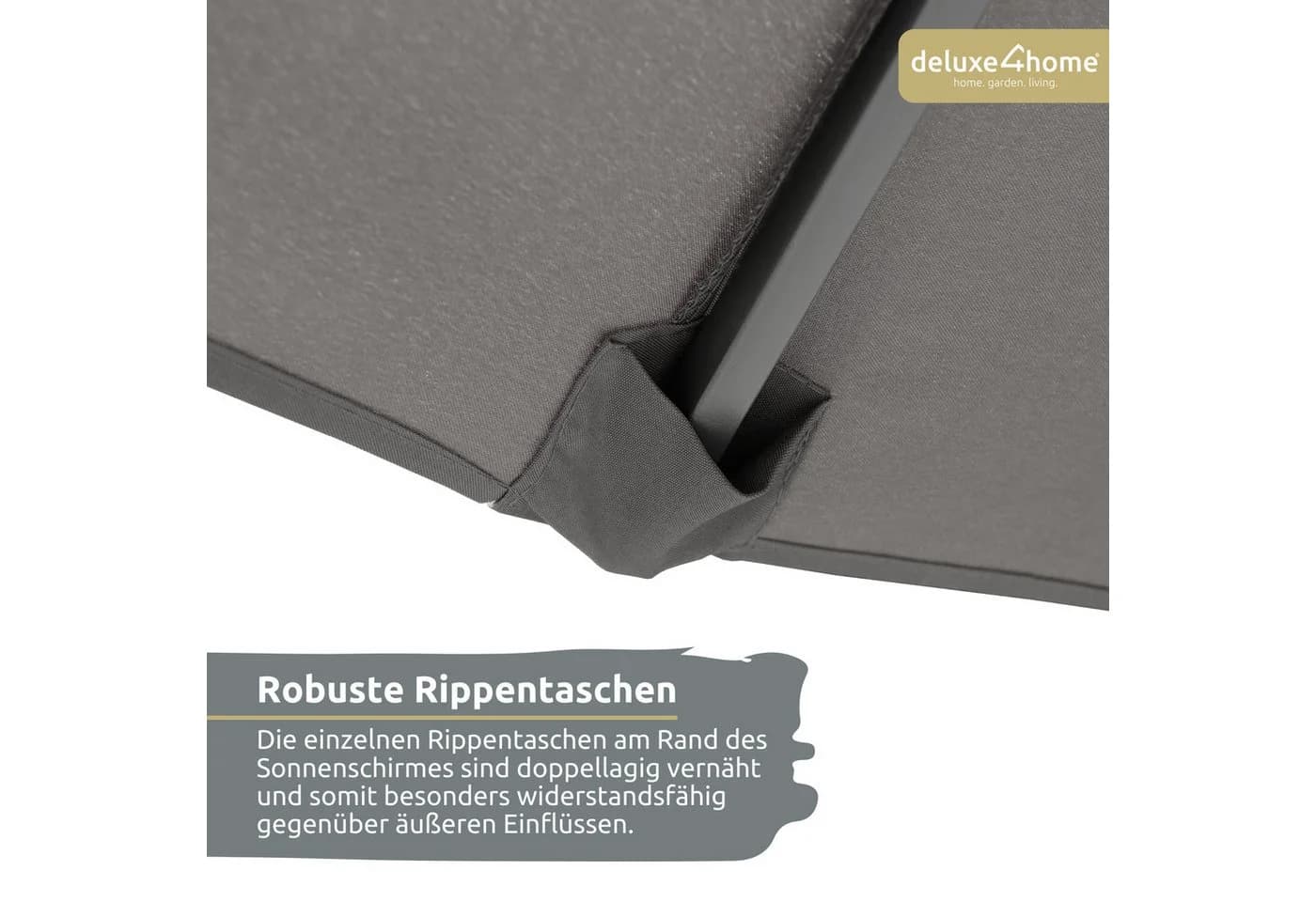 deluxe4home Sonnenschirm Ampelschirm Anthrazit mit Ständer - Bild 4