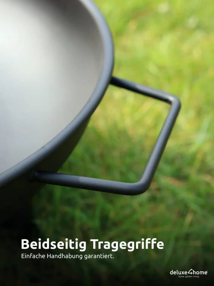 deluxe4home Feuerschale Metall Schwarz Ø58 cm Feuerstelle für Garten & Camping - Bild 5