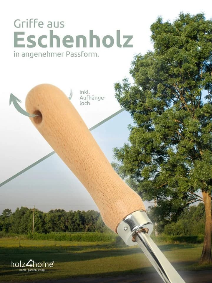 holz4home® Gartenpflege-Set 4-tlg. Edelstahl & Eschenholz - Bild 4