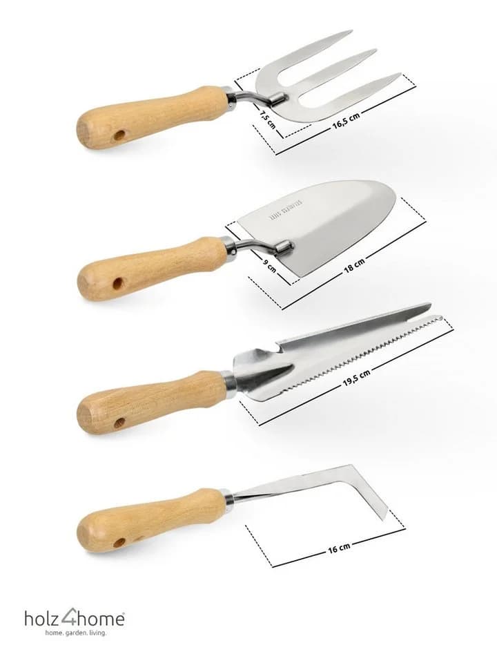 holz4home® Gartenpflege-Set 4-tlg. Edelstahl & Eschenholz - Bild 5