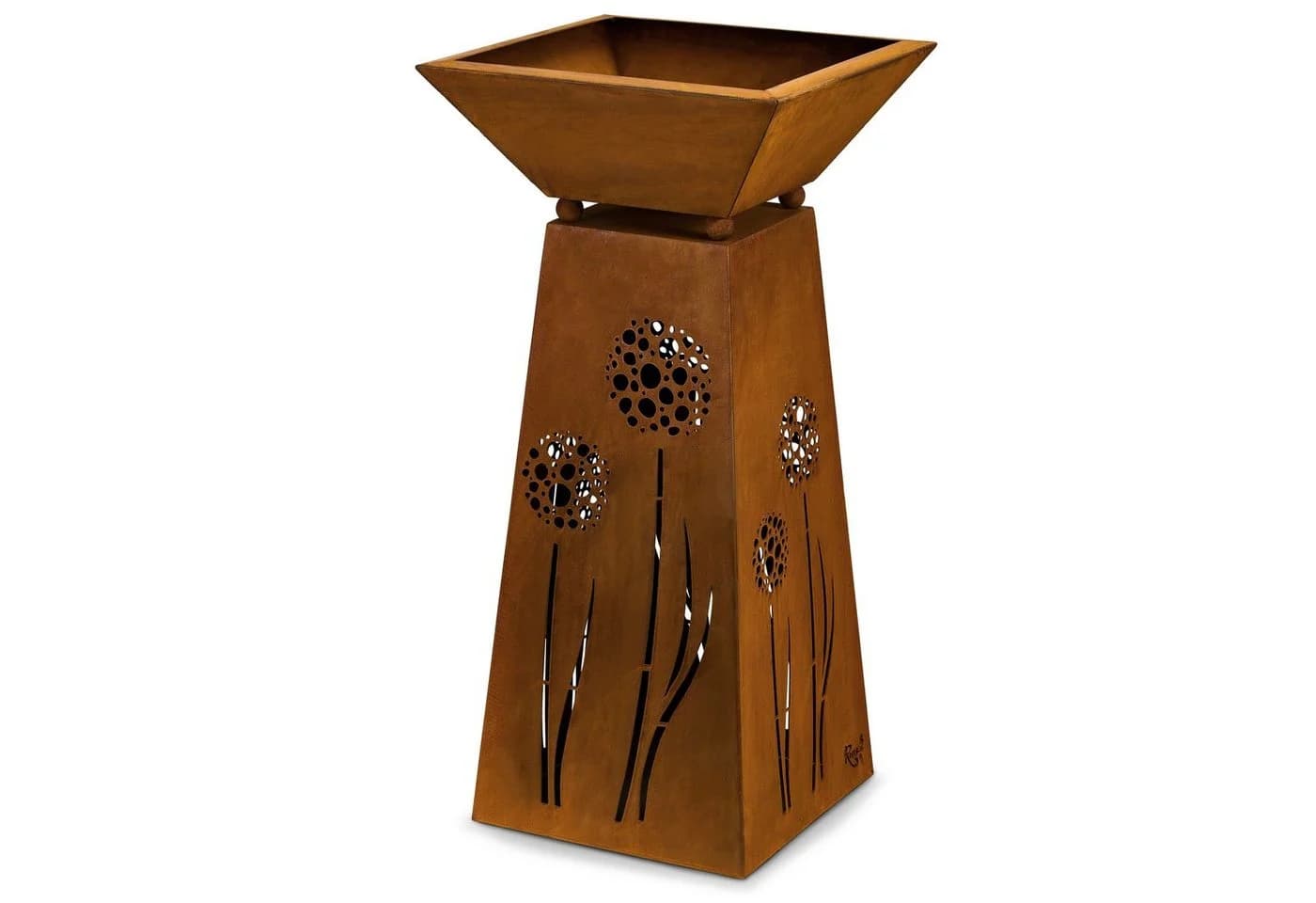 Rostikal Dekosäule Edelrost 72 cm mit Pflanzschale – Metall Gartendeko - Bild 2