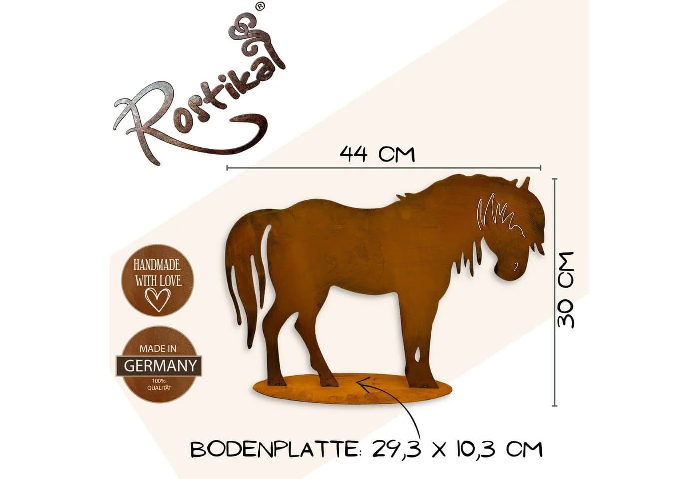 Rostikal Gartenfigur Pferd Dekofigur Gartendeko Rost