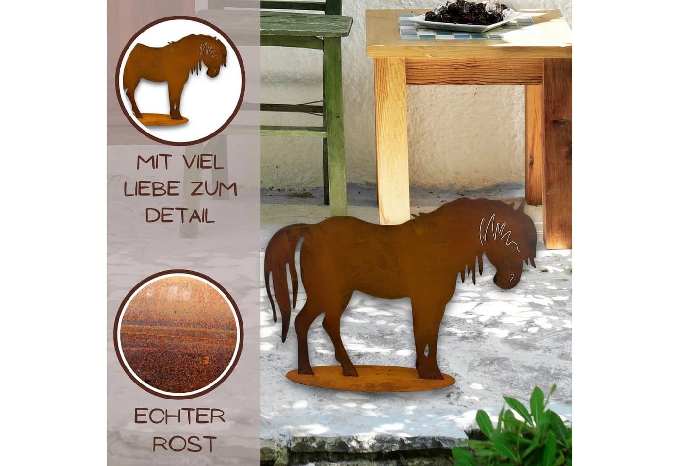Rostikal Gartenfigur Pferd Dekofigur Gartendeko Rost - Bild 3