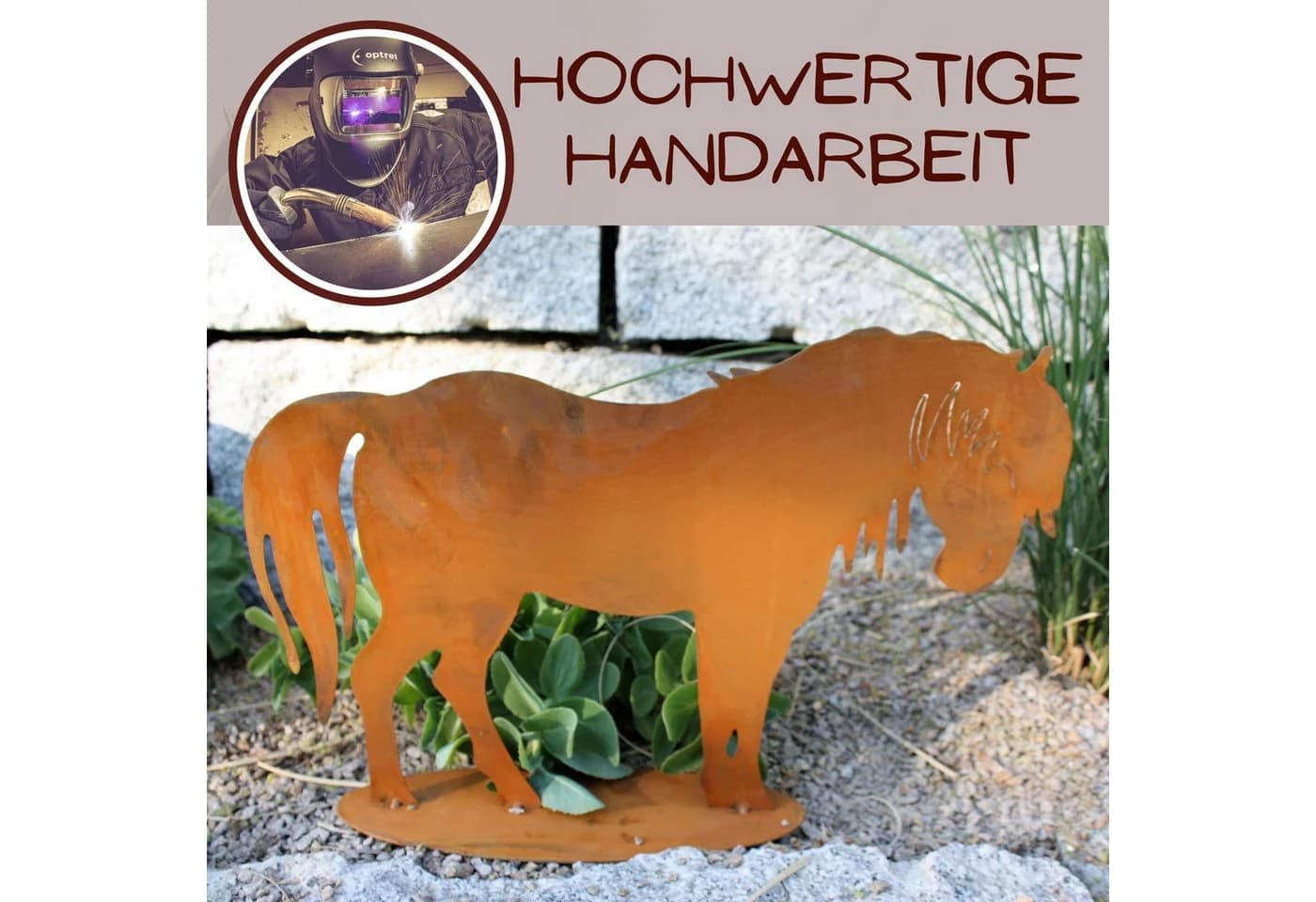Rostikal Gartenfigur Pferd Dekofigur Gartendeko Rost - Bild 5