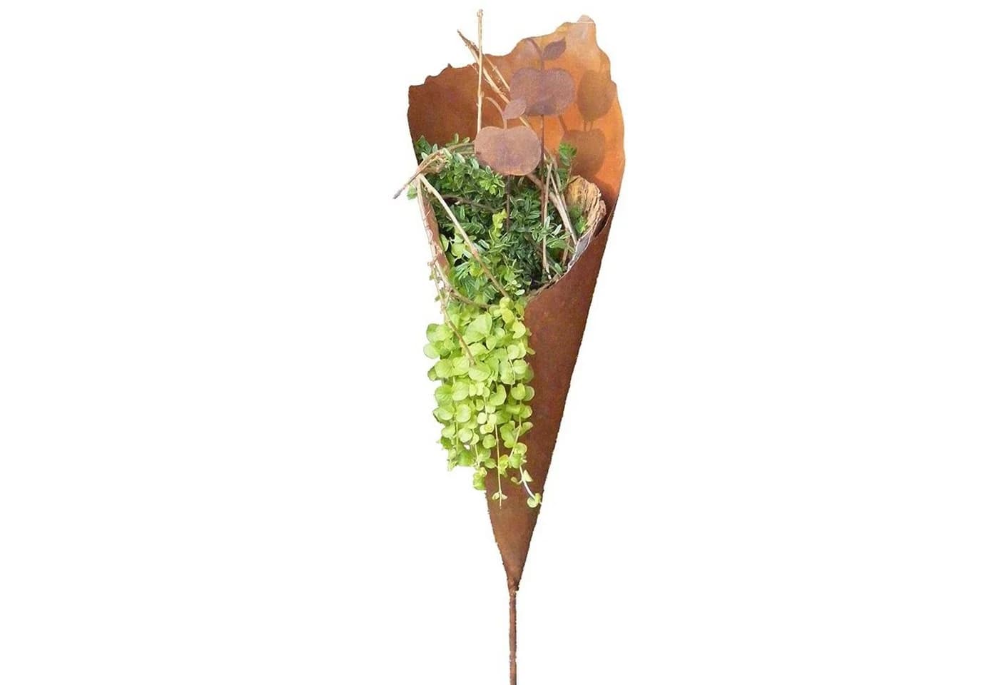 Rostikal Gartenstecker Gartendeko Metall Pflanztüte Echter Rost - Bild 2