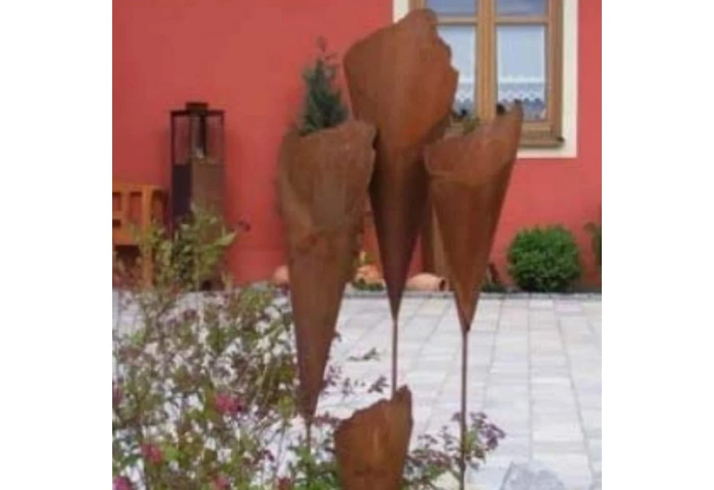 Rostikal Gartenstecker Gartendeko Metall Pflanztüte Echter Rost - Bild 5