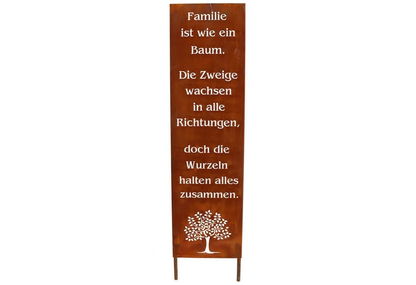 Rostikal Gartenschild Familie Edelrost mit Baum-Motiv - Bild 2