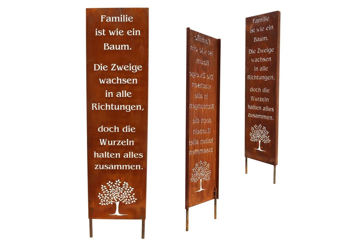 Rostikal Gartenschild Familie Edelrost mit Baum-Motiv - Bild 3
