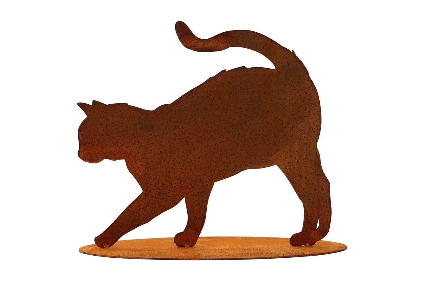 Rustikale Gartenfigur Katze aus Cortenstahl Wetterschutz - Bild 2