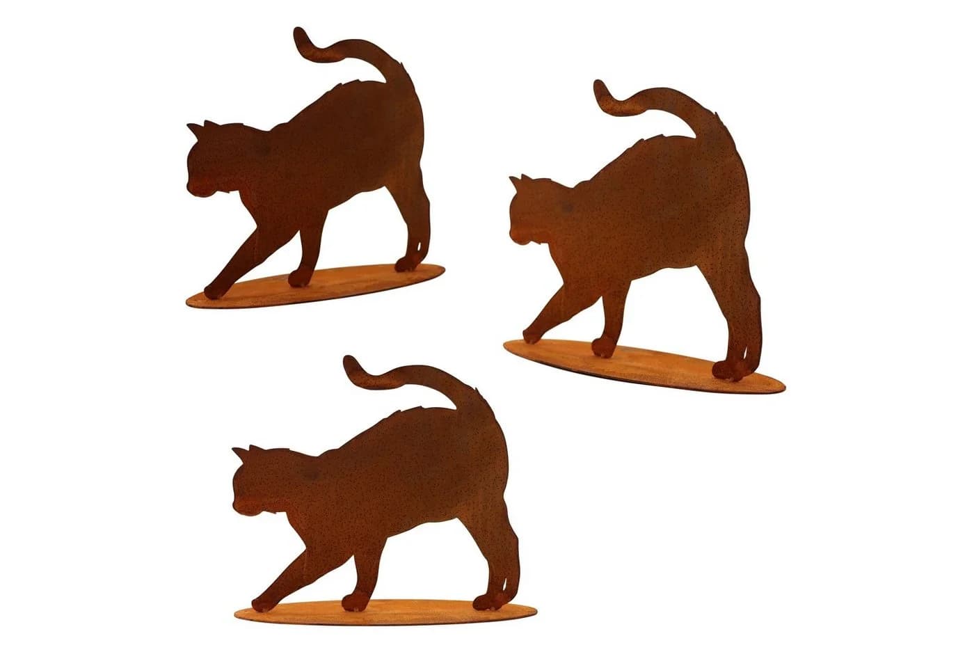 Rustikale Gartenfigur Katze aus Cortenstahl Wetterschutz - Bild 5