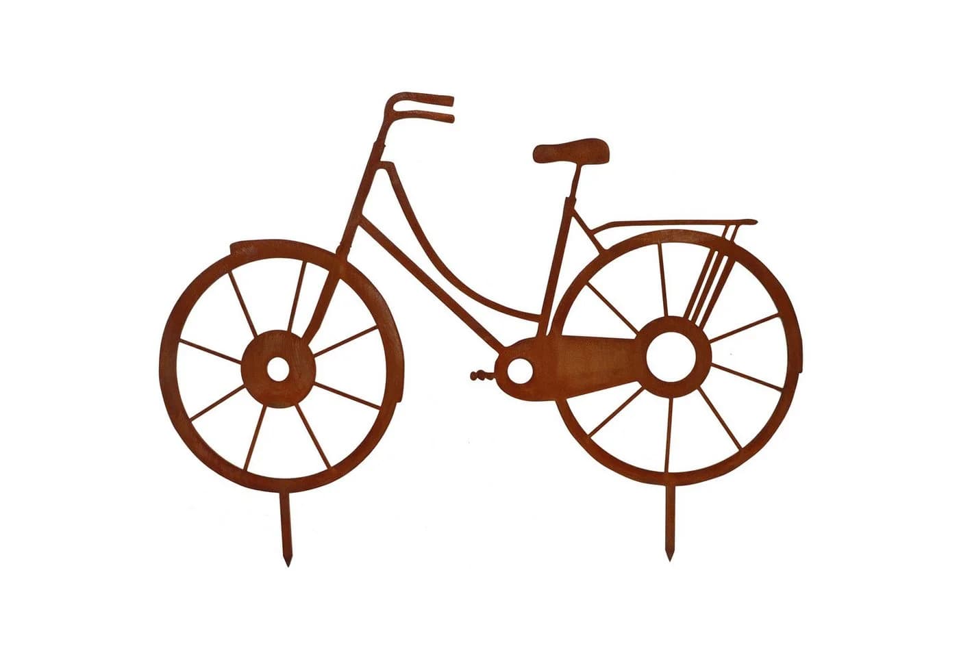 Rostikal Gartenfigur Fahrrad Deko Figur Metall, Echter Rost - Bild 2