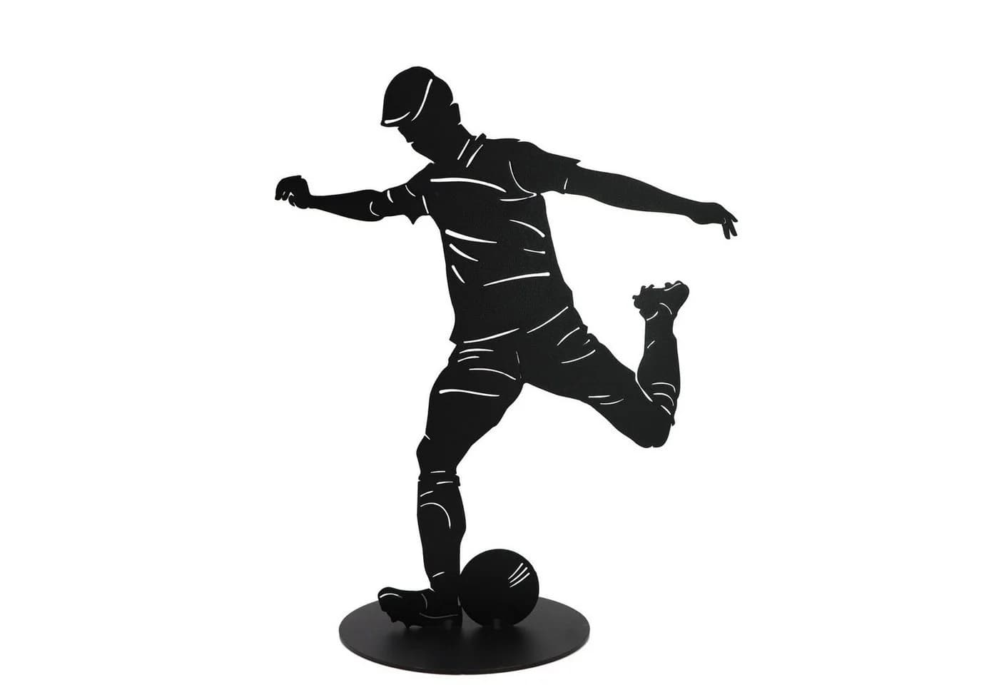 Rostikal Dekofigur Fußballspieler 40 cm Schwarz - Bild 2