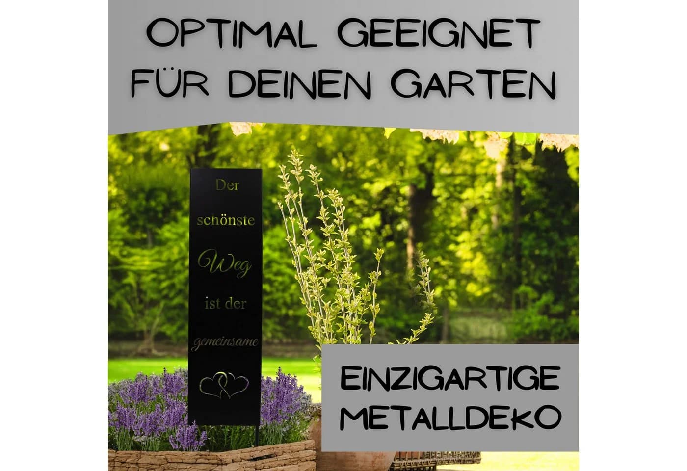 Rostikal Metallschild Gartenschild Hochzeit Edelrost 55 cm - Bild 5