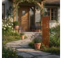 Rostikal Willkommen Stele Pusteblume Gartendeko Edelrost Cortenstahl Bild 3