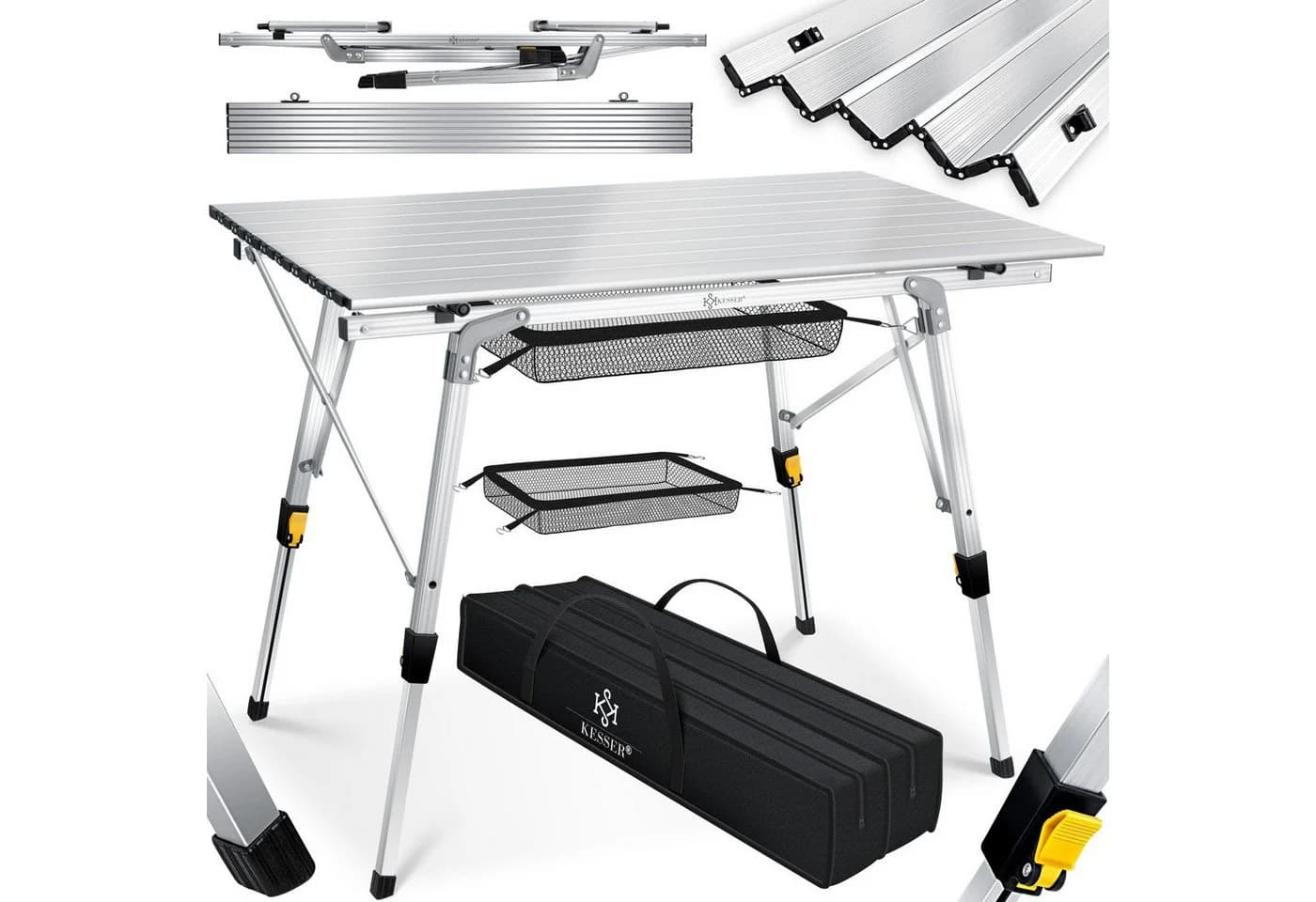 KESSER Campingtisch Aluminium Höhenverstellbar Faltbar mit Tragetasche - Bild 3