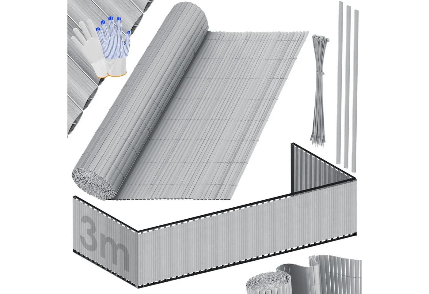 KESSER PVC Sichtschutzmatte Braun/Schwarz Balkonverkleidung Windschutz - Bild 2