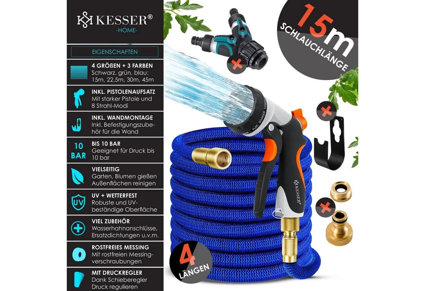 KESSER® Premium Gartenschlauch Flexibler Wasserschlauch Dehnbarer Flexischlauch