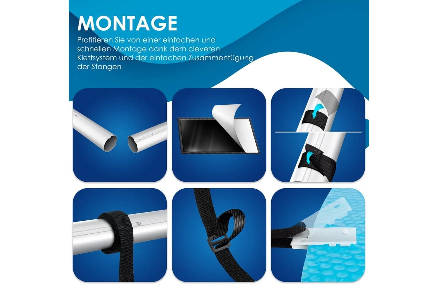 KESSER® Pool Aufroller Premium Aufrollsystem 3m - 5,70m Mit Rädern für Solarplane - Bild 4