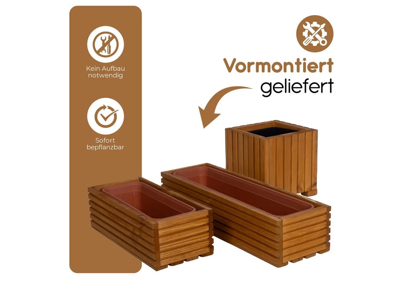 BooGardi Pflanzkübel Hellbraun mit Kunststoffeinsatz - Bild 5