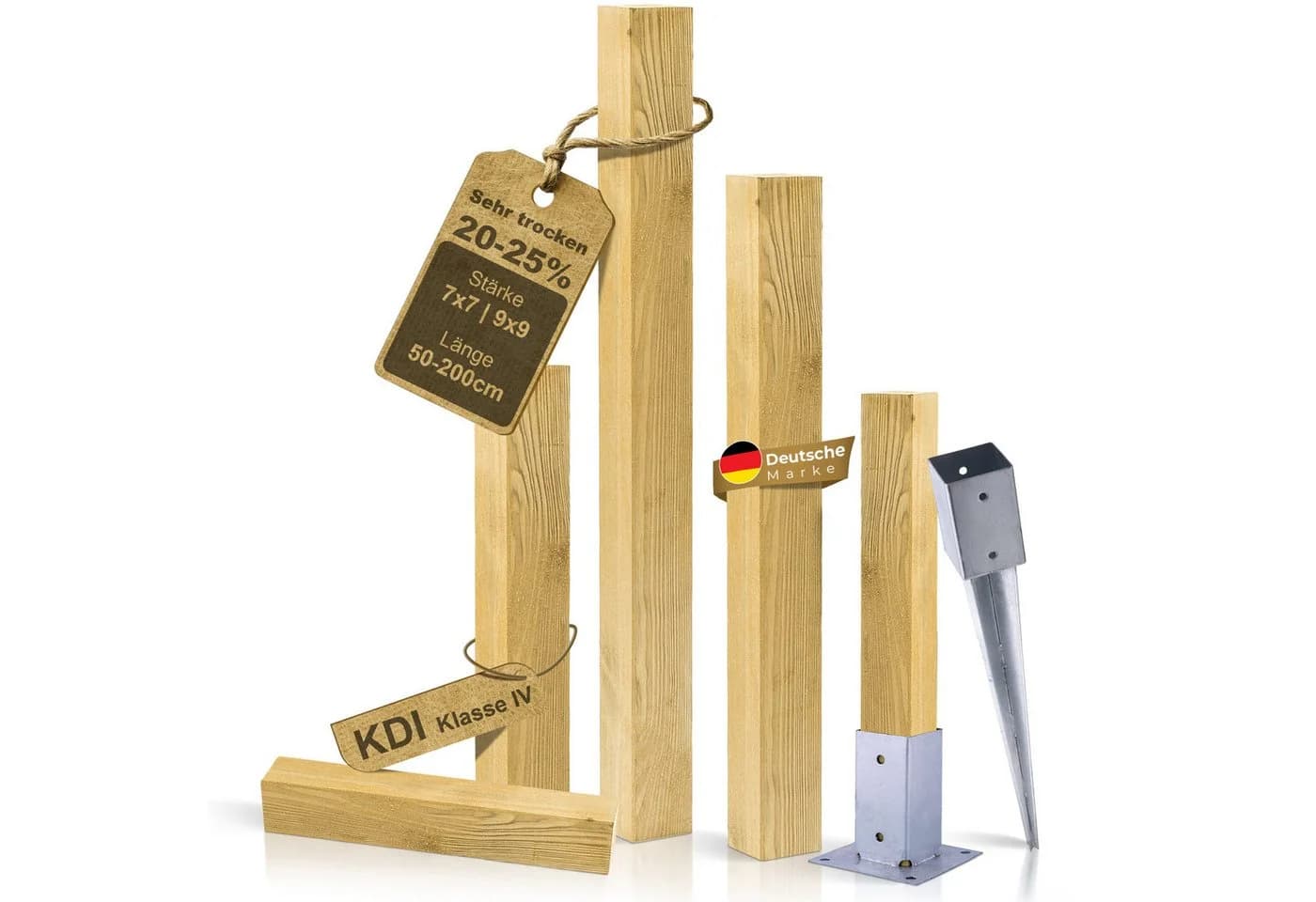 BooGardi Zaunpfosten KDI imprägniert mit Aufschraubhülse - Bild 2