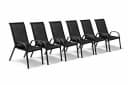 Mojowo Armlehnstuhl 6er Set Anthrazit Metall Stapelstuhl Outdoor Bild 2