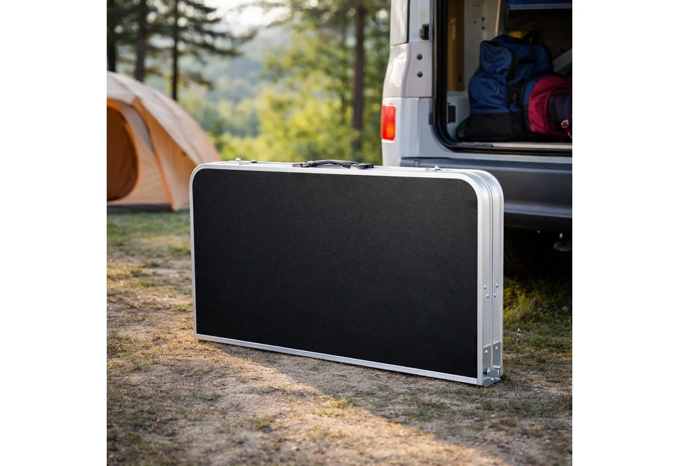 Mojawo Campingtisch XL Schwarz Klappbar mit Tragegriff Aluminium - Bild 3