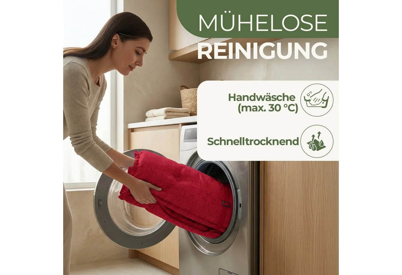 Petsation Hochlehnerauflage Florence Rot mit Schaumstoffpolster - Bild 5